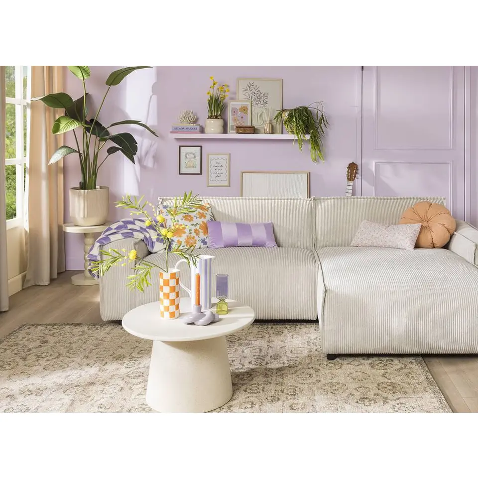 Bank Brooklyn met chaise longue rechts - Soop - crème