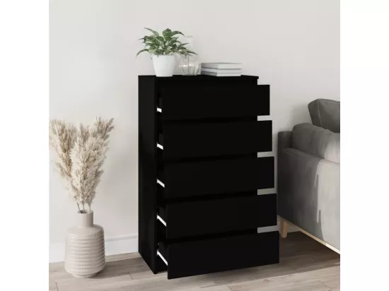 Commode Noir 60x36x103 cm Bois d'ingénierie