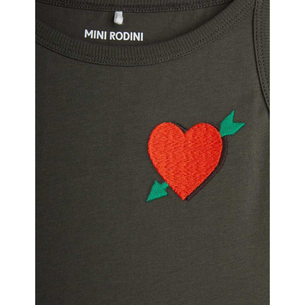 Køb Mini Rodini Black Arrowed Heart Embroidery Tank Kjole