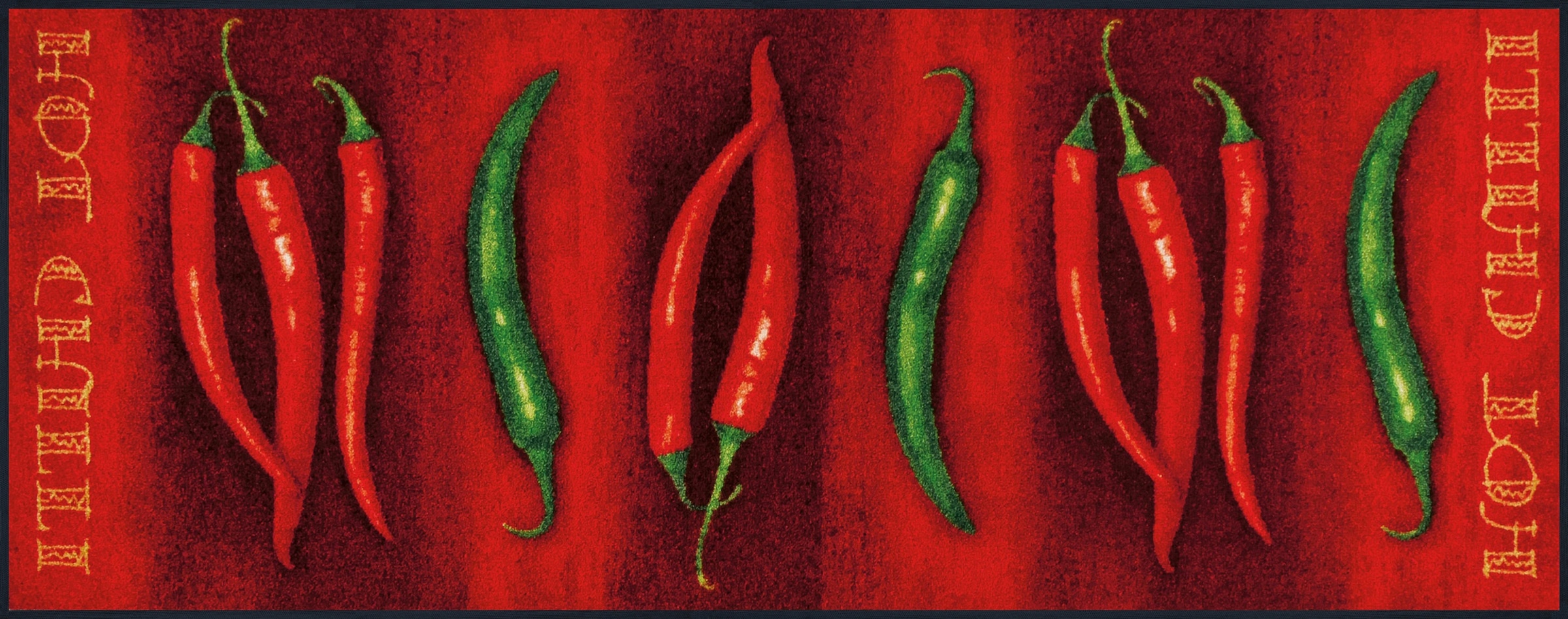wash+dry by Kleen-Tex Küchenläufer »Hot Chili« rechteckig 7 mm Höhe Motiv Chilli, rutschhemmend, In- und Outdoor geeignet, waschbar, Küche