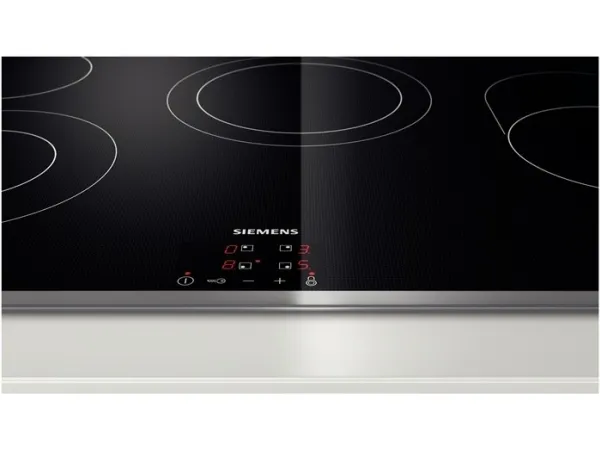 Siemens iQ300 ET845HH17 - Keramisk kogeplade - 4 plader - Niche - bredde: 78 cm - dybde: 50 cm - med rustfrit stål-pynt - sort/rustfrit stål