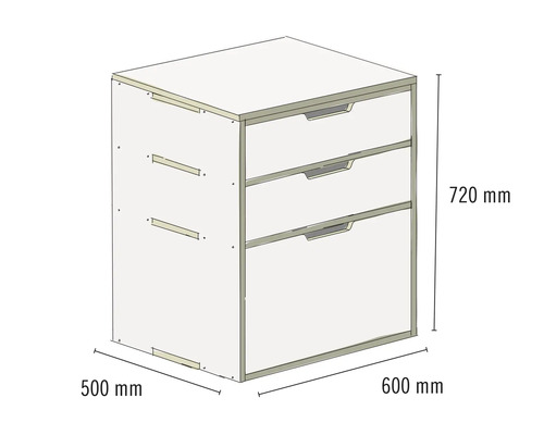 Buildify Campingbox Louis keukenmodule/kast voor VW T5/T6 500x600x720 mm (LxBxH) (zonder montage- en bevestigingsmateriaal)