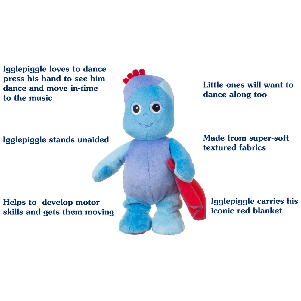 Im Nachtgarten tanzendes Igglepiggle-Plüschtier
