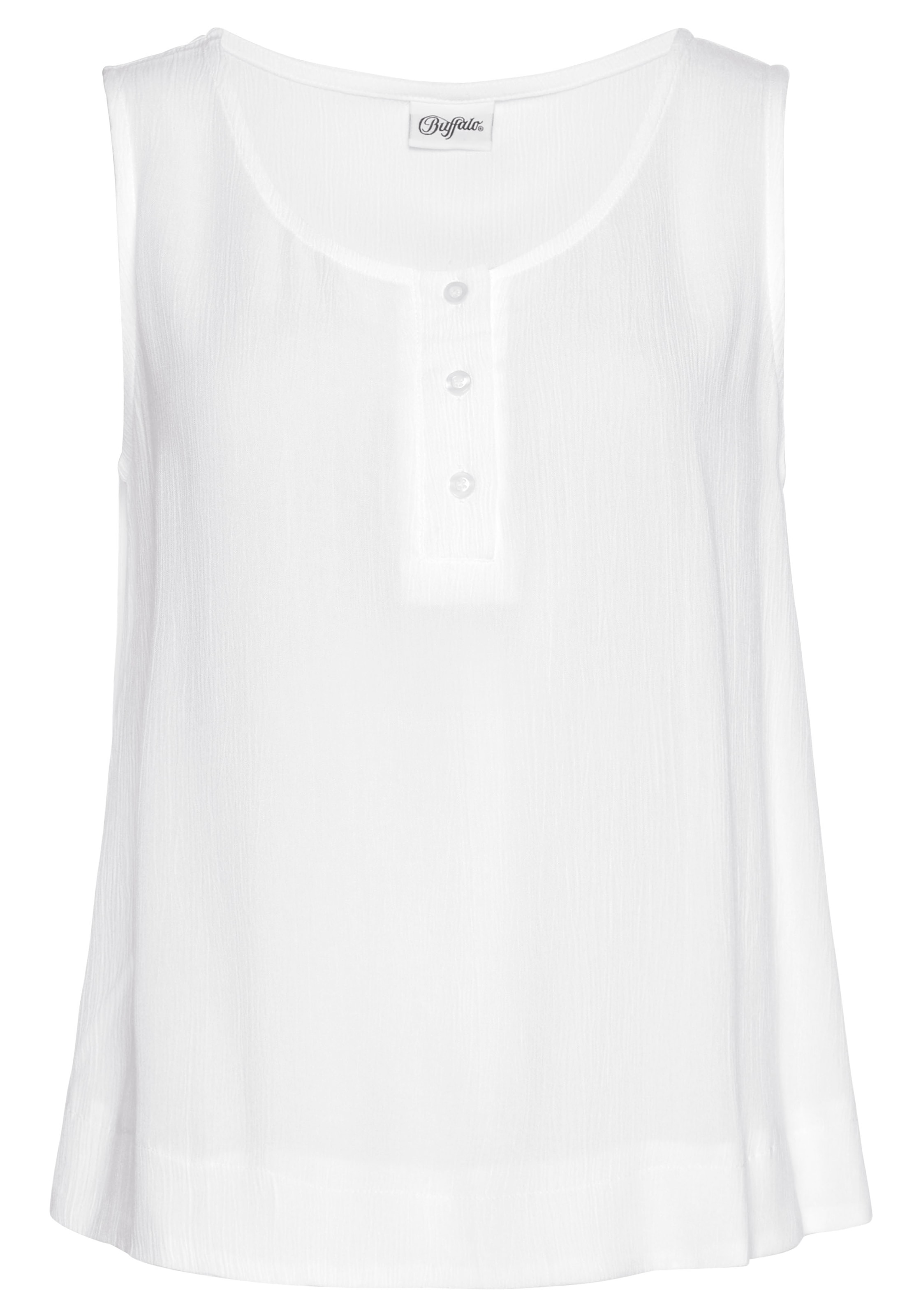 Buffalo Blusentop , aus gekreppter Viskose mit Knopfleiste, Tanktop, Blusenshirt