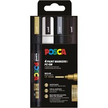 Marqueur à pigment PC-5M, étui de 4, couleurs douces