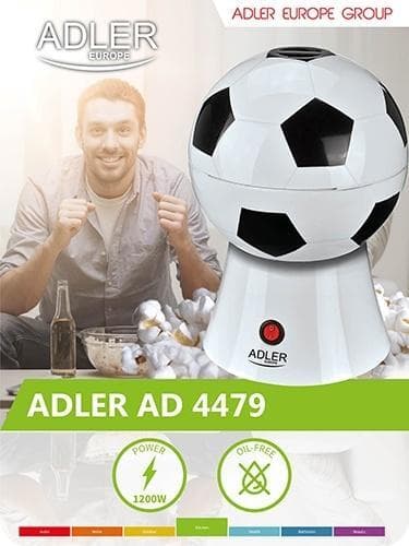 Adler-popcornmaskine, der ligner en fodbold