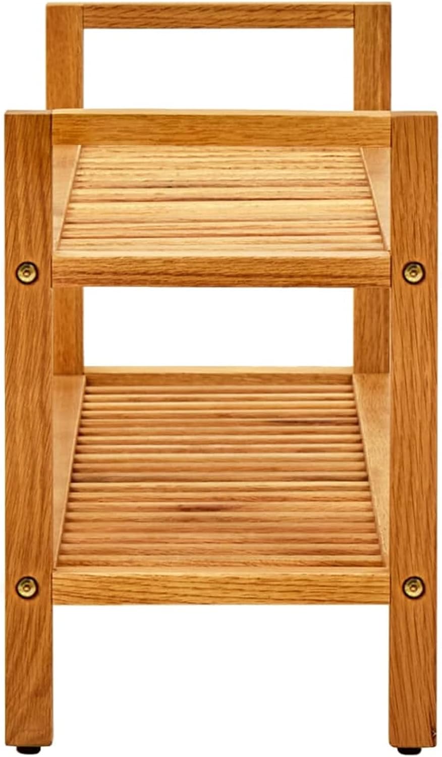 ZEYUAN Schuhregal mit 2 Etagen, Shoe Rack, Schuhständer, Schuhschrank, Schuh Regal, Schuhaufbewahrung, Schuhhalter, 100x27x40 cm Massivholz Eiche