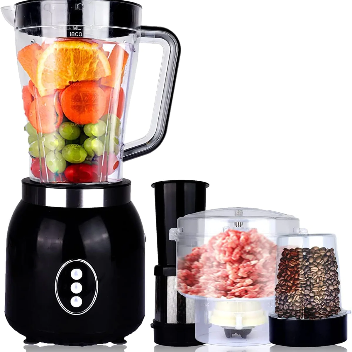 Blender électrique Smoothie 4 en 1 de 1,8L 600W noir Vendos85