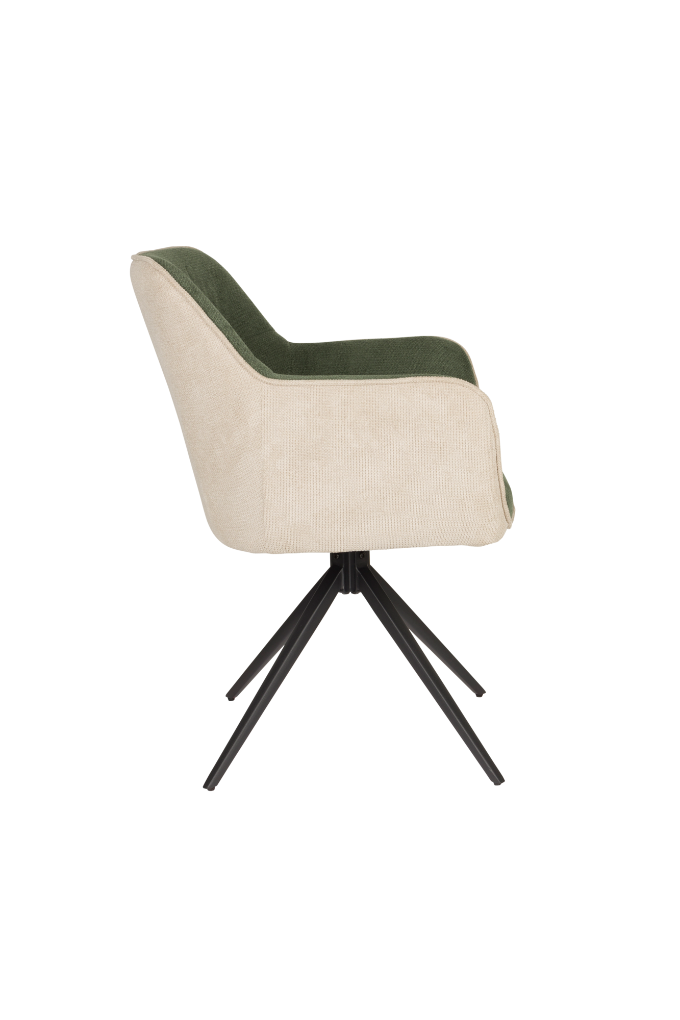 Eetkamerstoel Daley beige/groen - set van 2