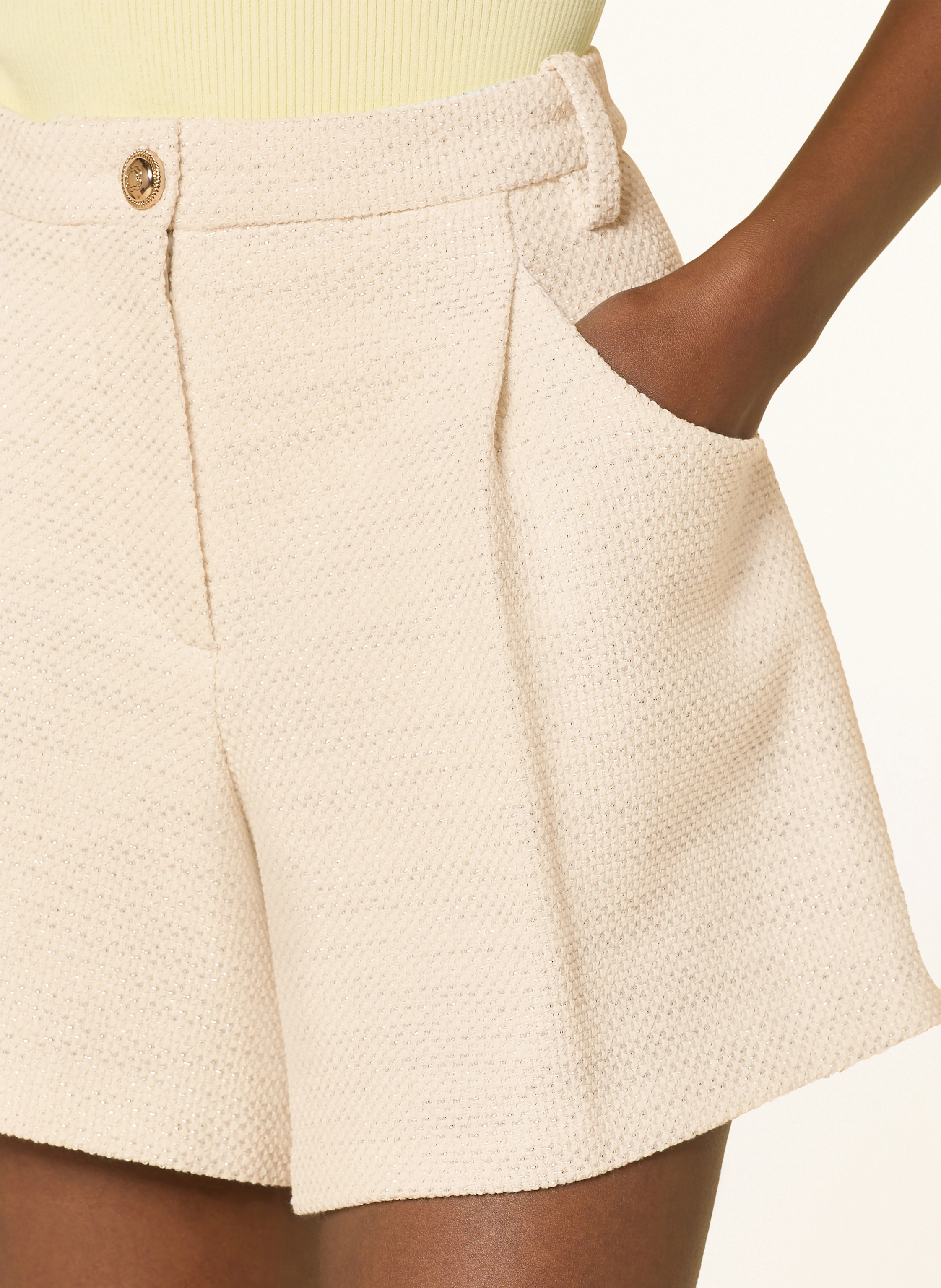 maje Shorts mit Glitzergarn