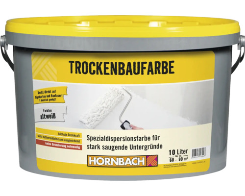 HORNBACH gipsplaatverf gebroken wit 10 l