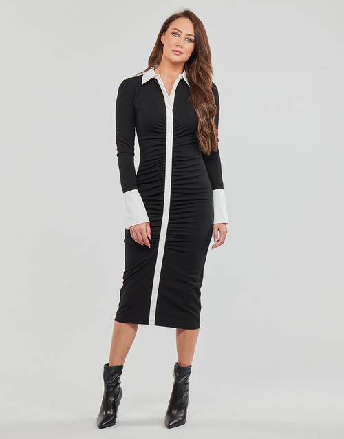 Karl Lagerfeld - LSLV POLO DRESS Negro / Blanco