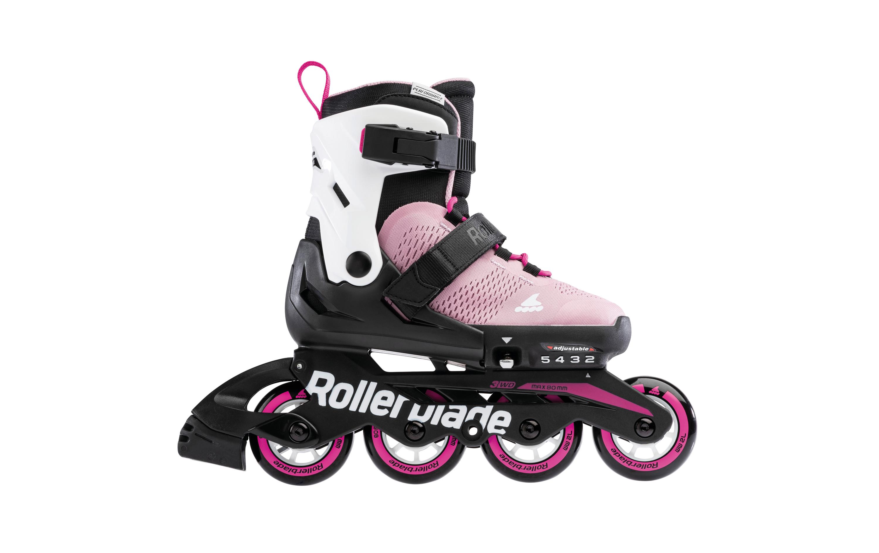 Inline-Skates Microblade 230 Pink/WhiteVerstellbare Inline-Skates für Kinder