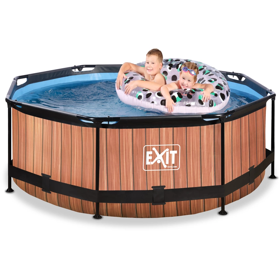 EXIT Frame Pool ø244x76cm – Holz Optik