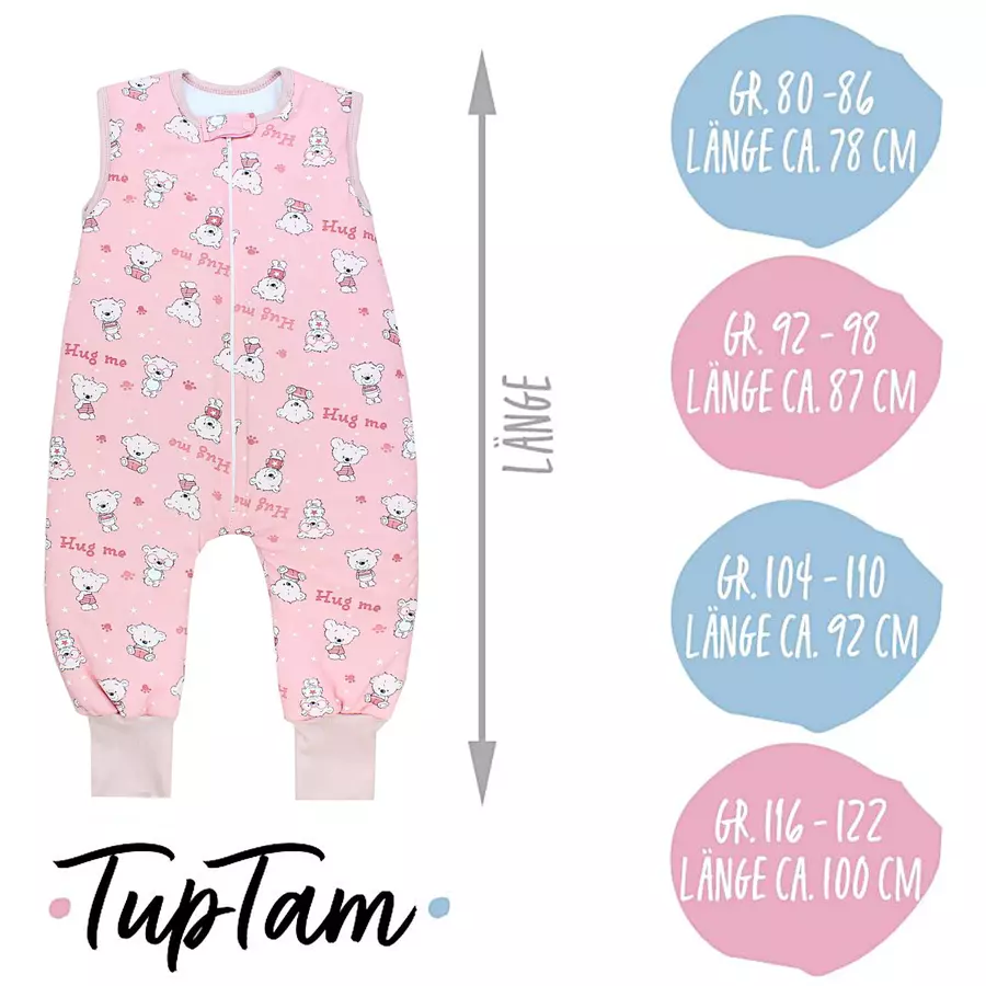 TupTam Baby  Winter Schlafsack mit Beinen 2,5 Tog rosa Modell 1