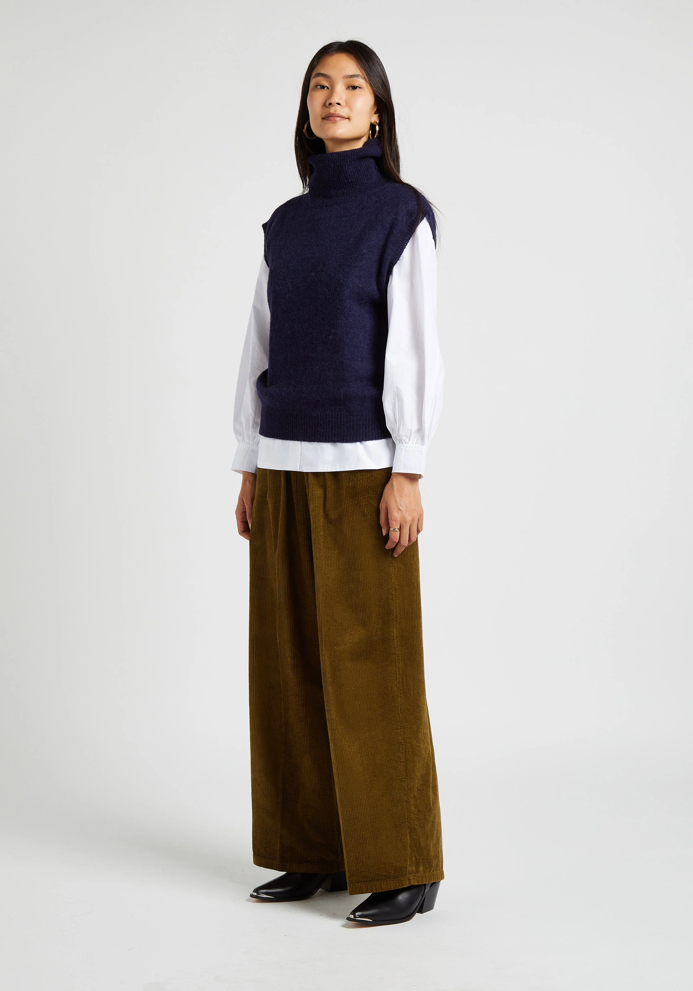 Pull col montant en | Bleu