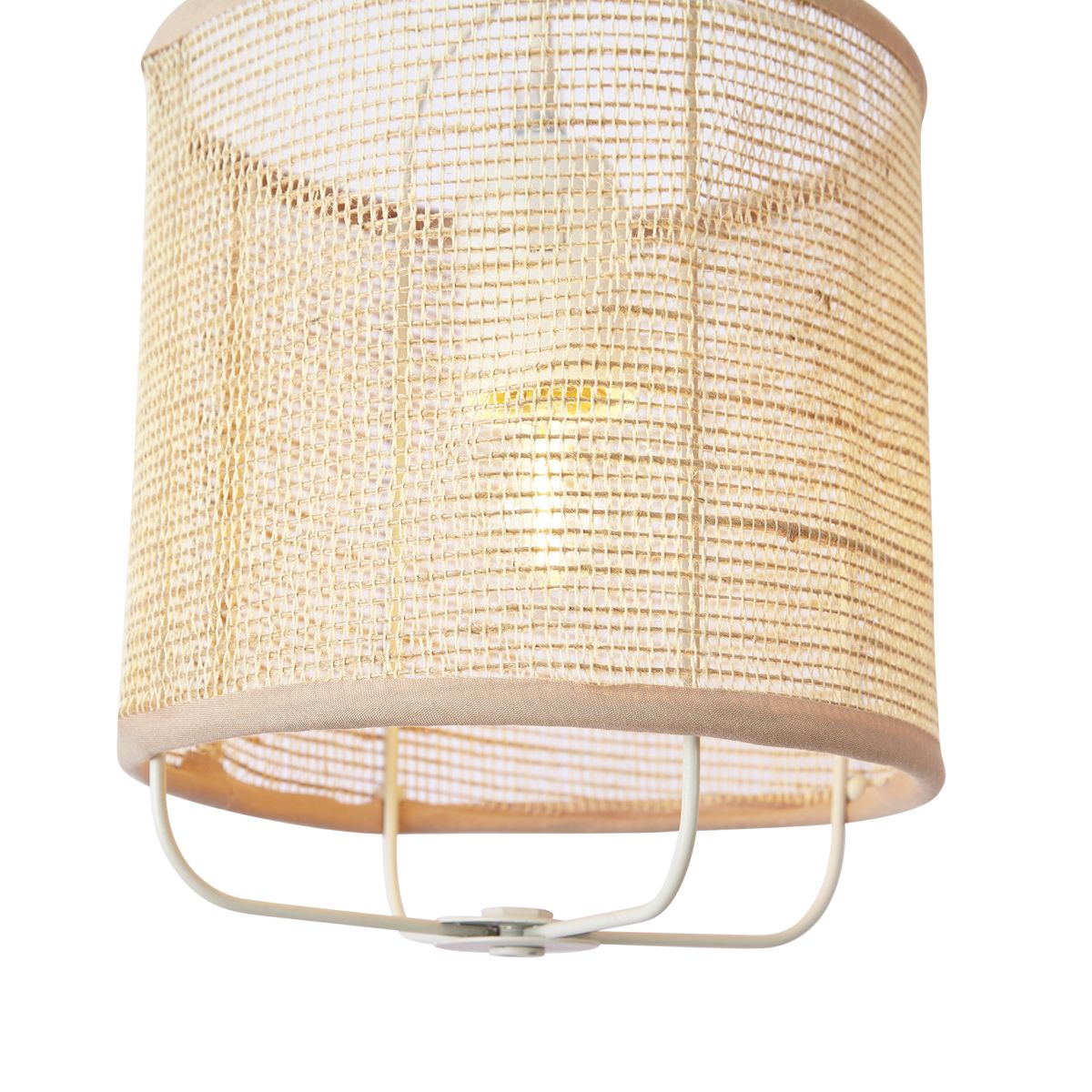 Japandi hanglamp beige met stoffen kappen 6-lichts - Yente