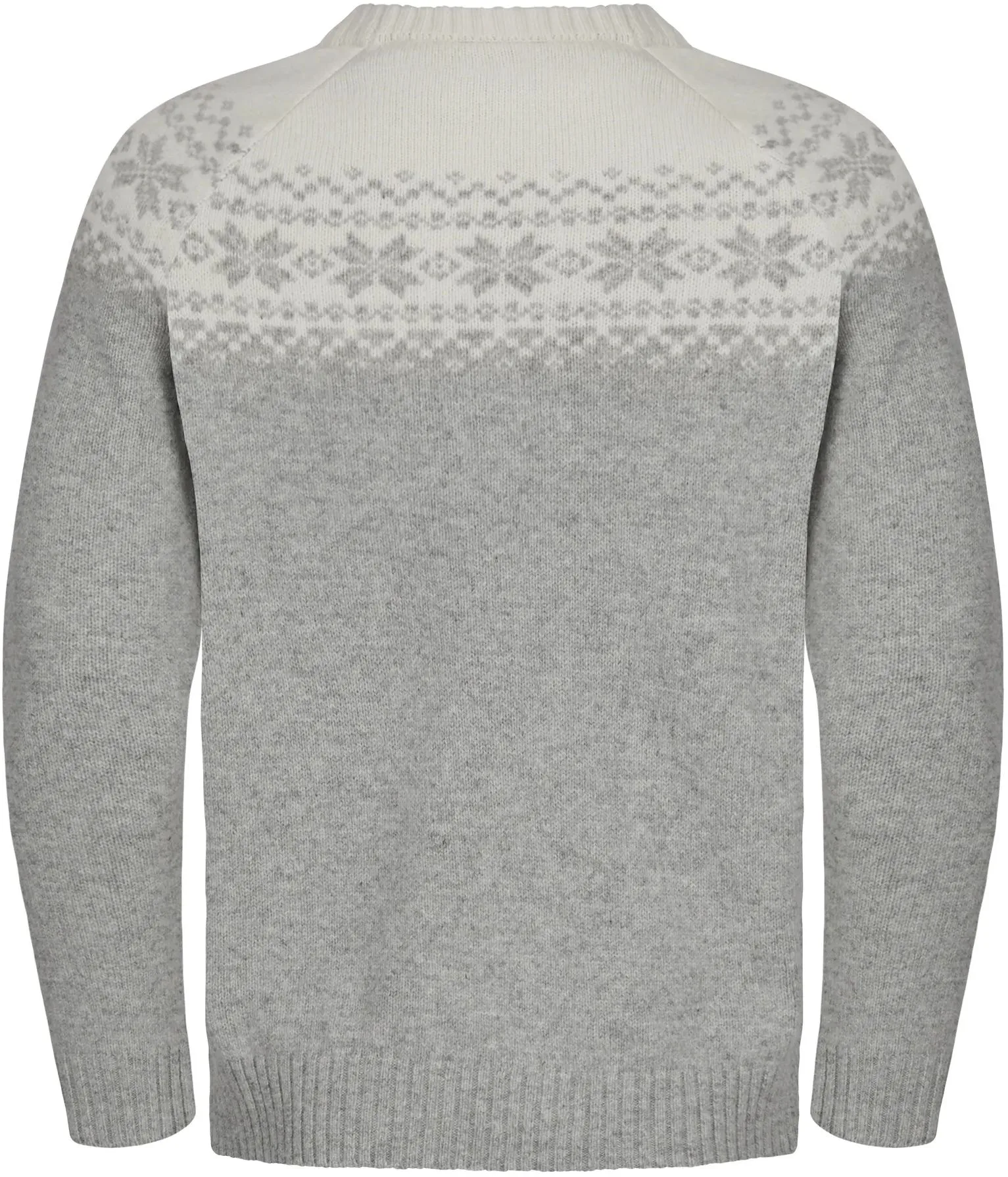 Gridarmor Men's Snøkrystall Round Neck Ullgenser Light Grey/White