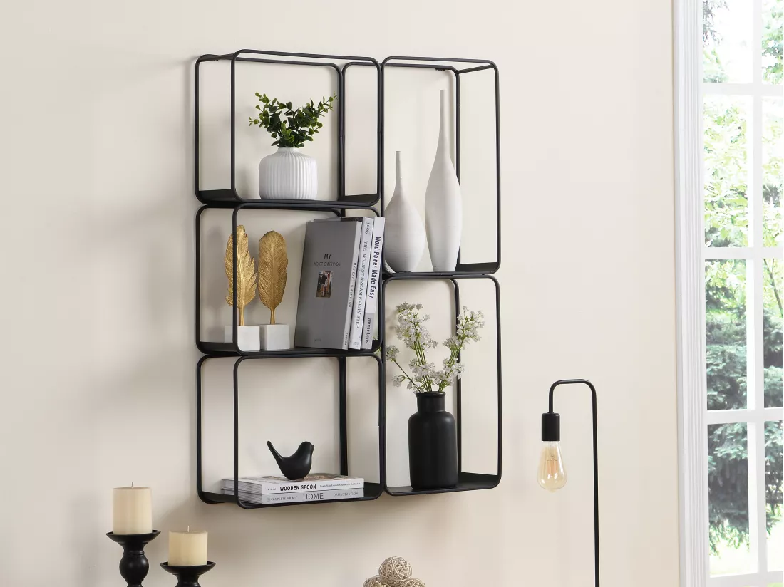 Etagère - 5 tablettes - Métal - Noir - ASUNTA