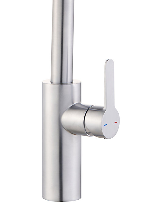 Mitigeur de cuisine effet inox brossé GoodHome Zanthe