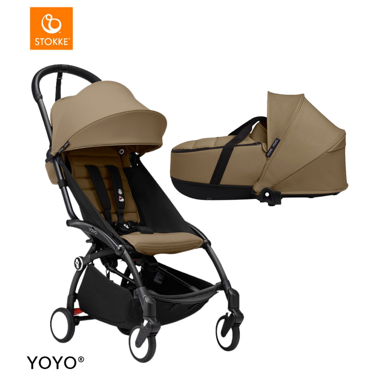 STOKKESTOKKE   YOYO³ 6+ black mit Liegewanne toffee