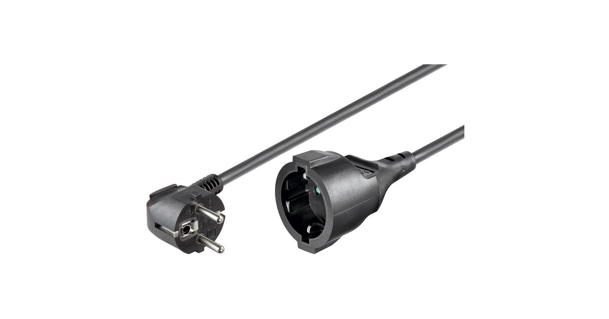 goobaySafety plug extension verlengkabel  (Zwart, 5 meter)