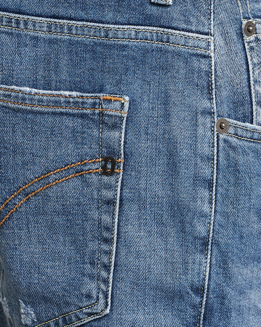 Dondup Derek Destroyed Denim Shorts Medium Blue