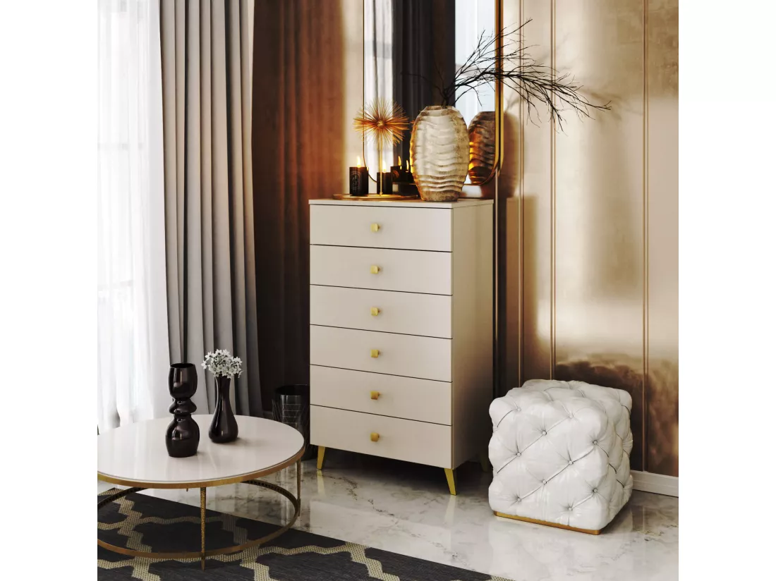 Commode AKORD MOBI Cachmire 60 cm 6 tiroirs 60x37x104 cm