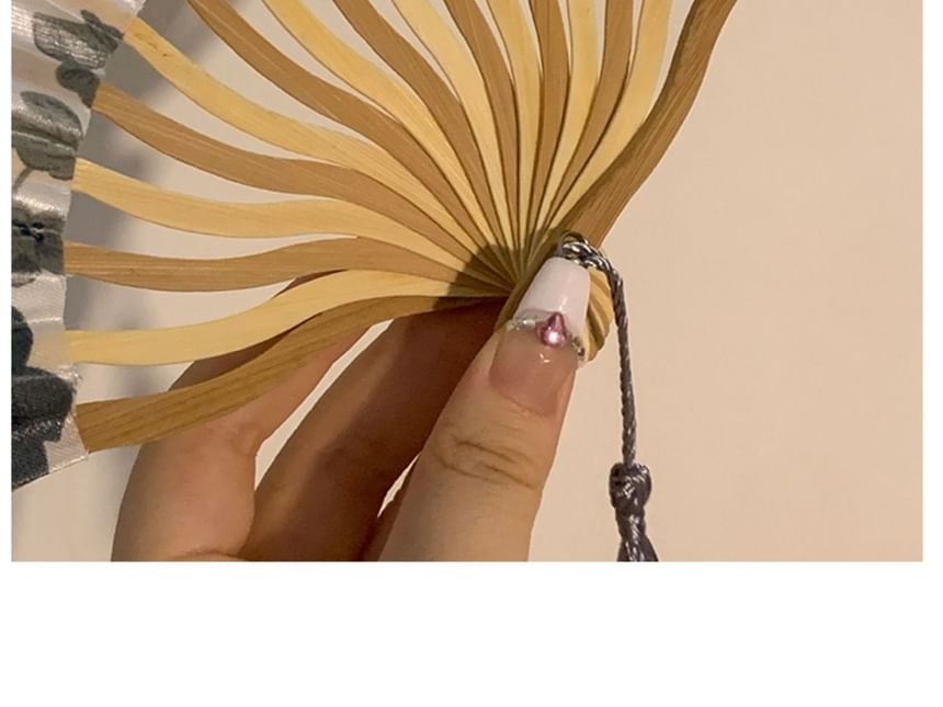 Show Mind - Opvouwbare handwaaier van bloemenprintstof