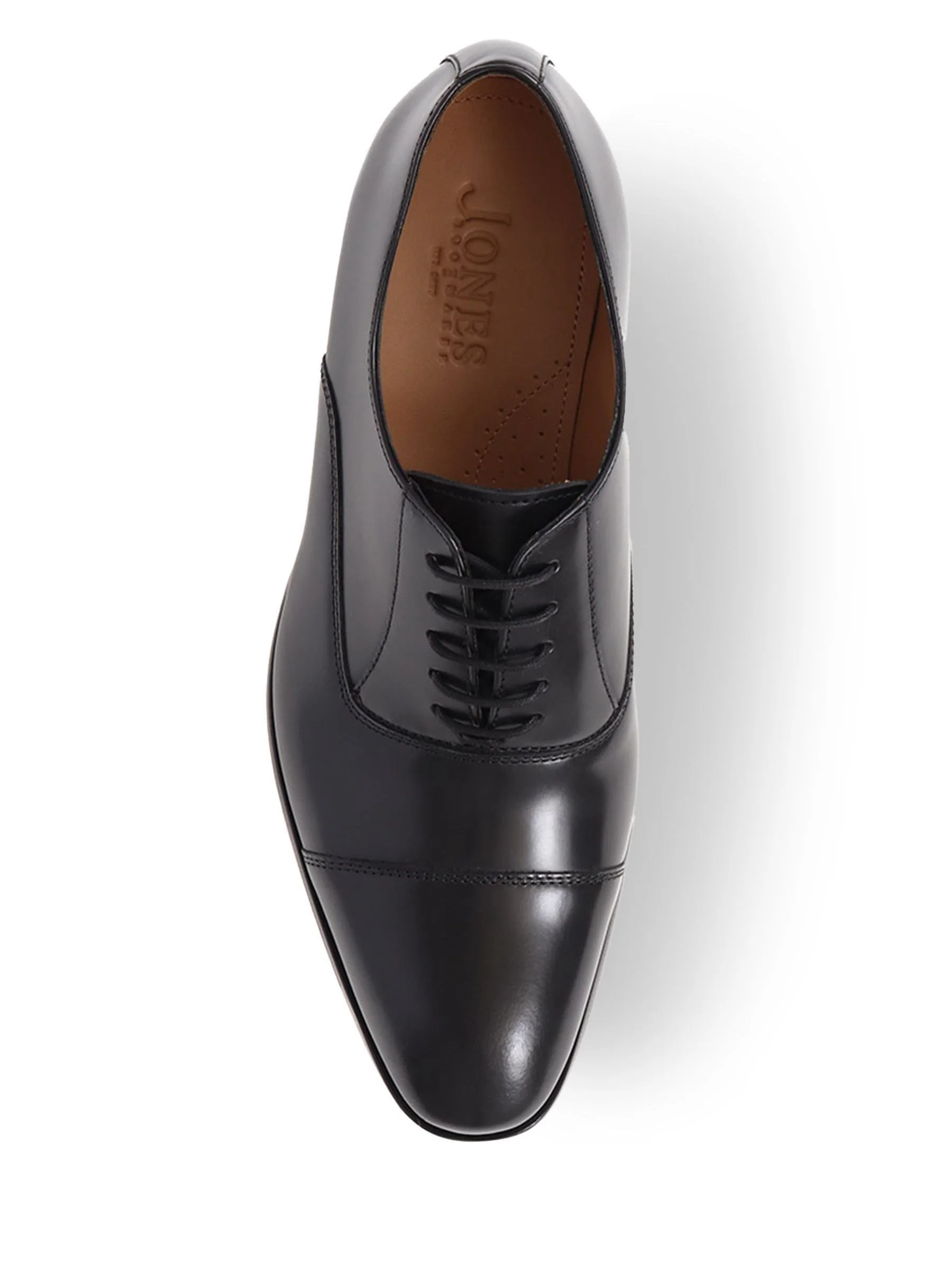 Zwart met chroom - Jones Bootmaker Marvin Leather Oxford Shoes