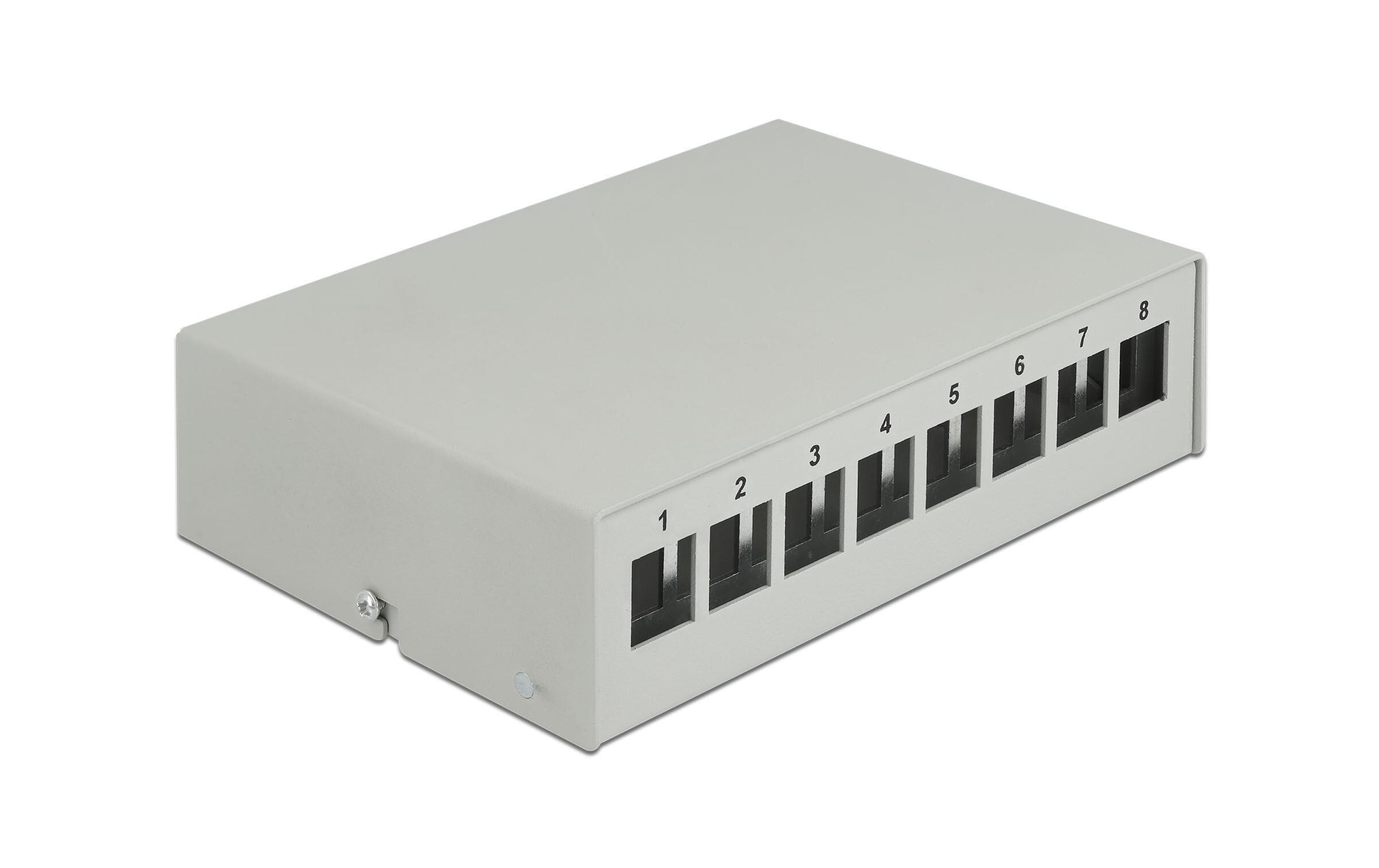 Gehäuse Keystone Patchpanel 8 Port grauKeystone Patchpanel 8 Port grau