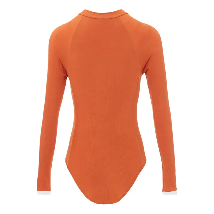 Juillet Juillet Maillot de Bain Anti-UV Matière Recyclée Uni Côtelé - Collection Femme | Terracotta