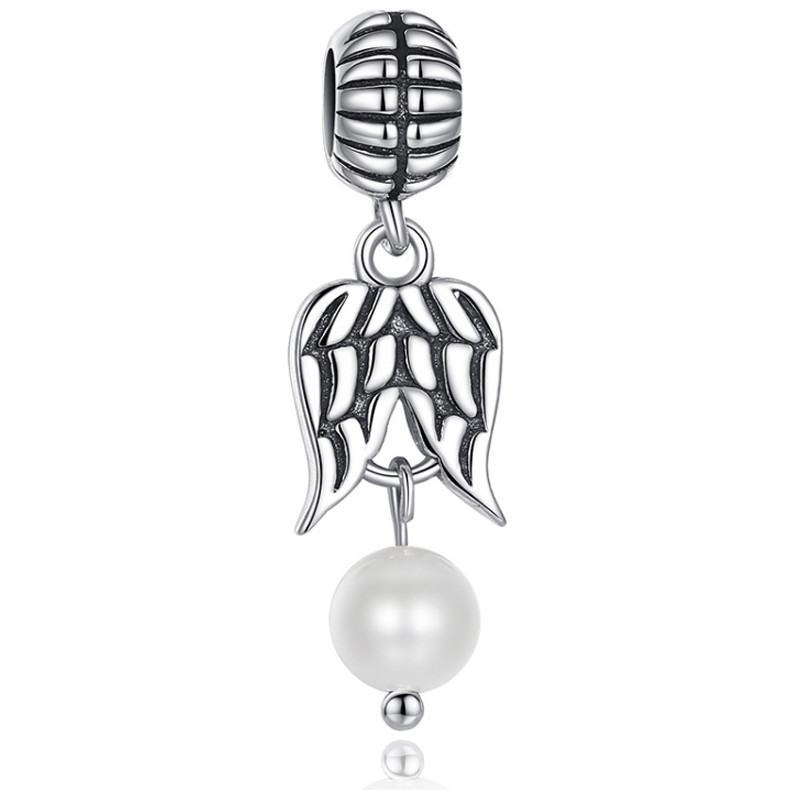 Charms Bead Pendant Argent 925 et Perle Blanche