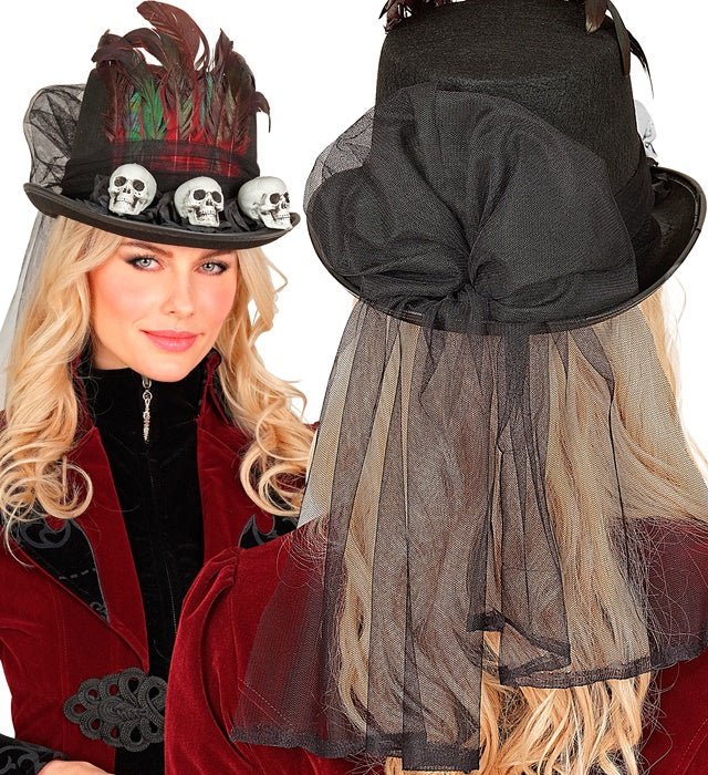 Halloween Hoed Hoog Met Schedels