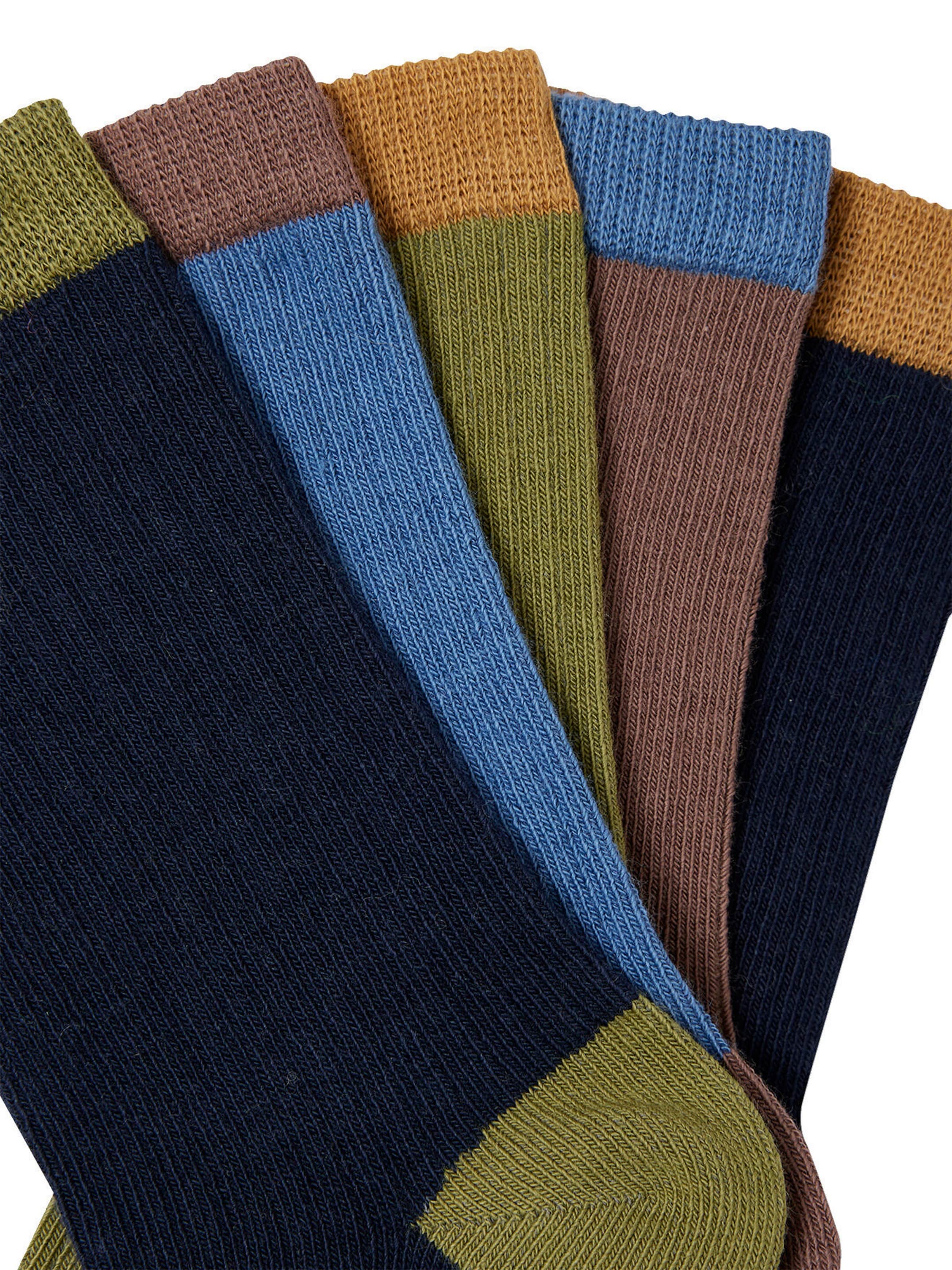 Vertbaudet 5er-Pack zweifarbige Jungen Socken aus Ripp nachtblau