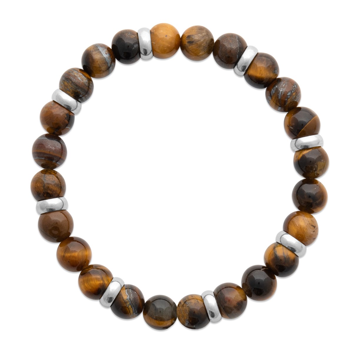 Bracelet homme Brillaxis perles oeil de tigre
