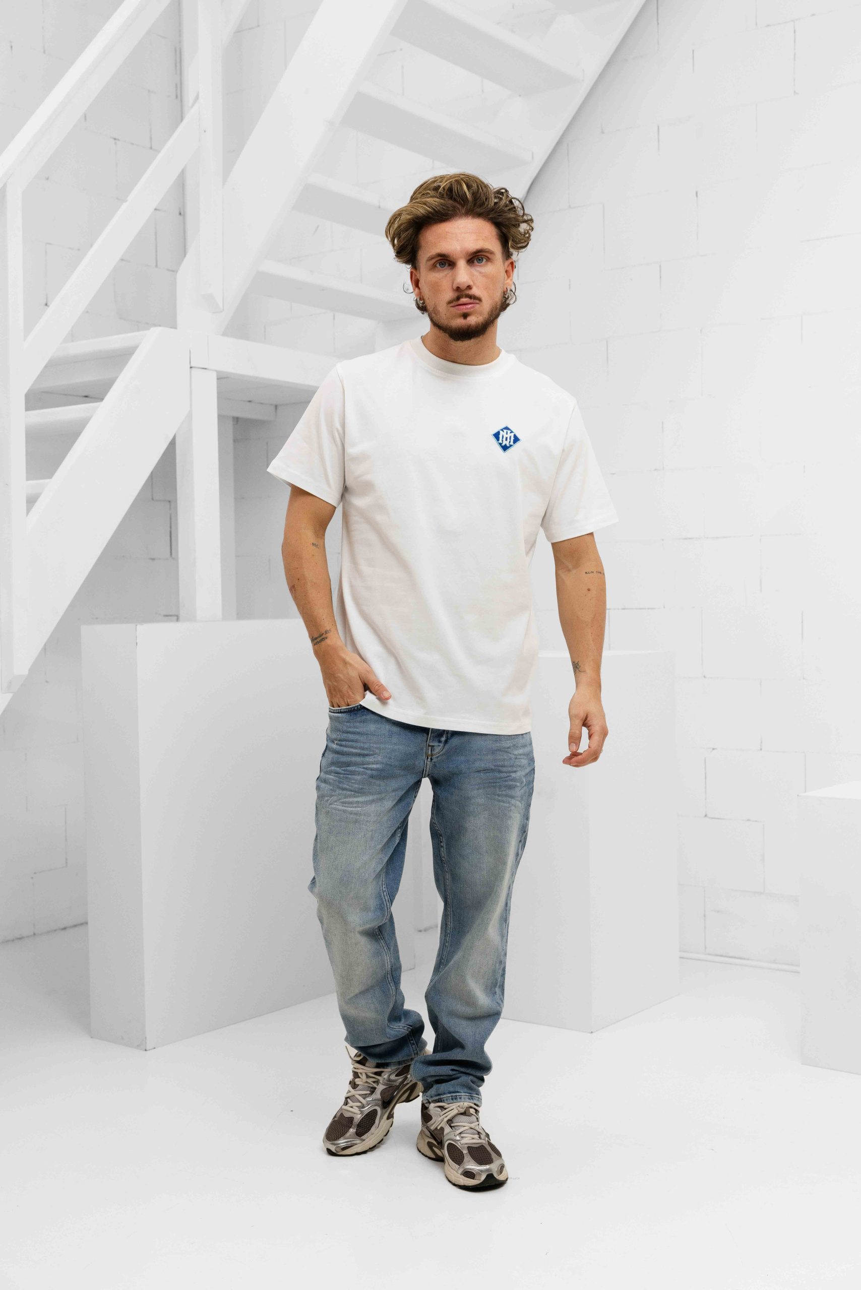Malelions Gothic Tile T-Shirt Heren Wit
