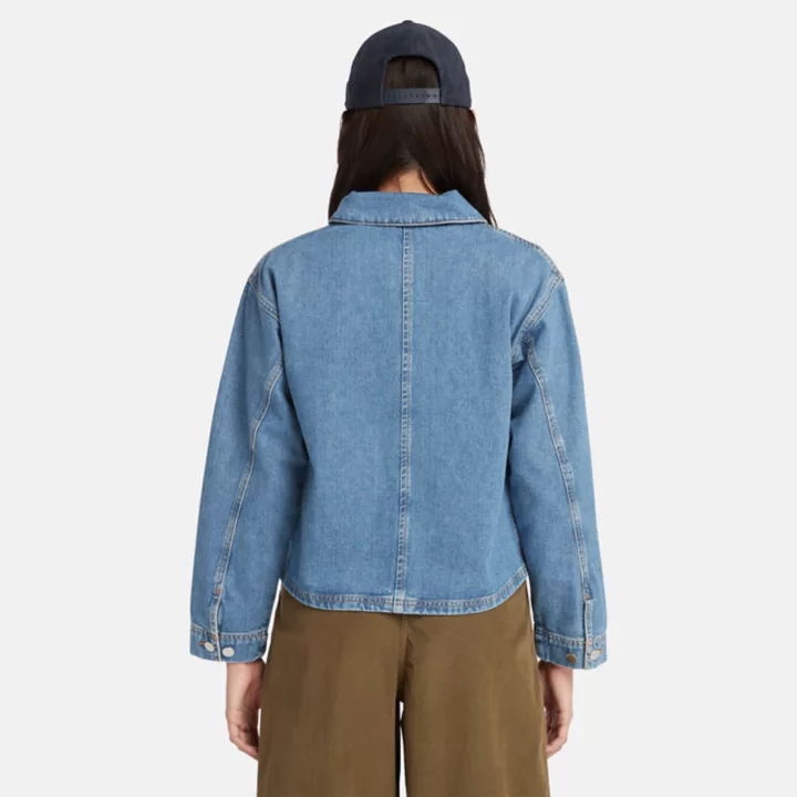 Jaqueta feminina Chore Hemp Denim na cor azul