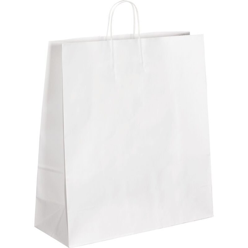 Sac kraft blanc poignées torsadées 48 x 45 x 17 cm - Carton de 50
