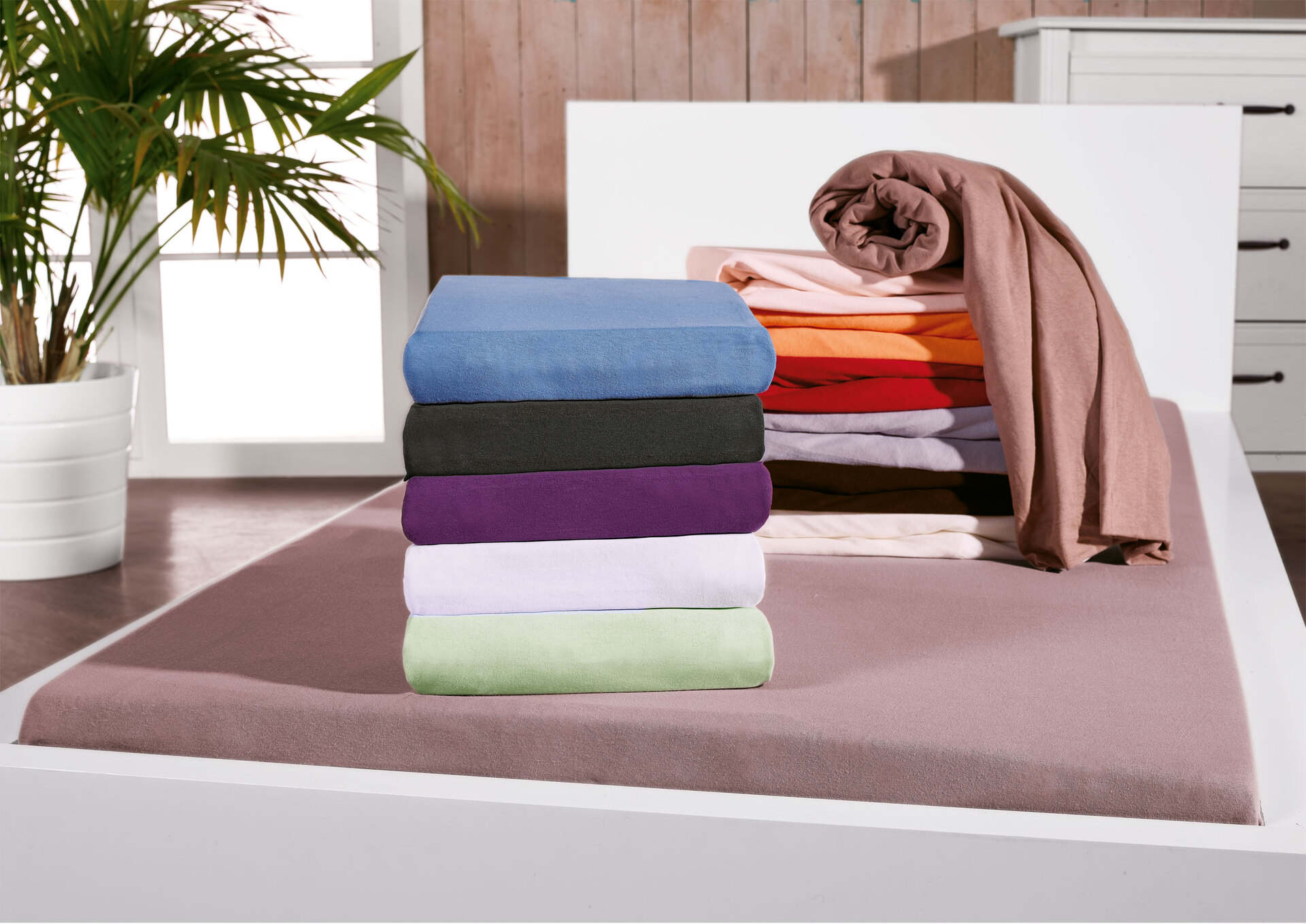 PRONIGHT Jersey-Boxspring-Spannbettlaken 90-100 x 190-220 cm weiß