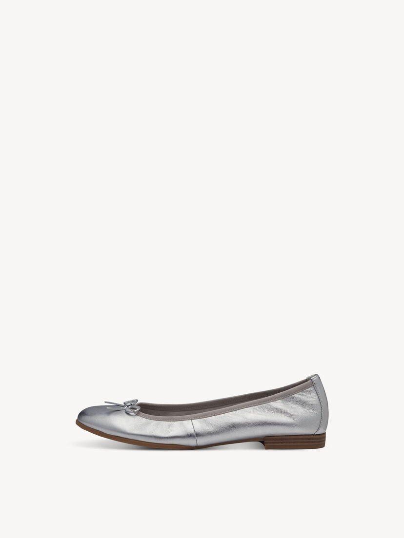 Leren Ballerina - zilver