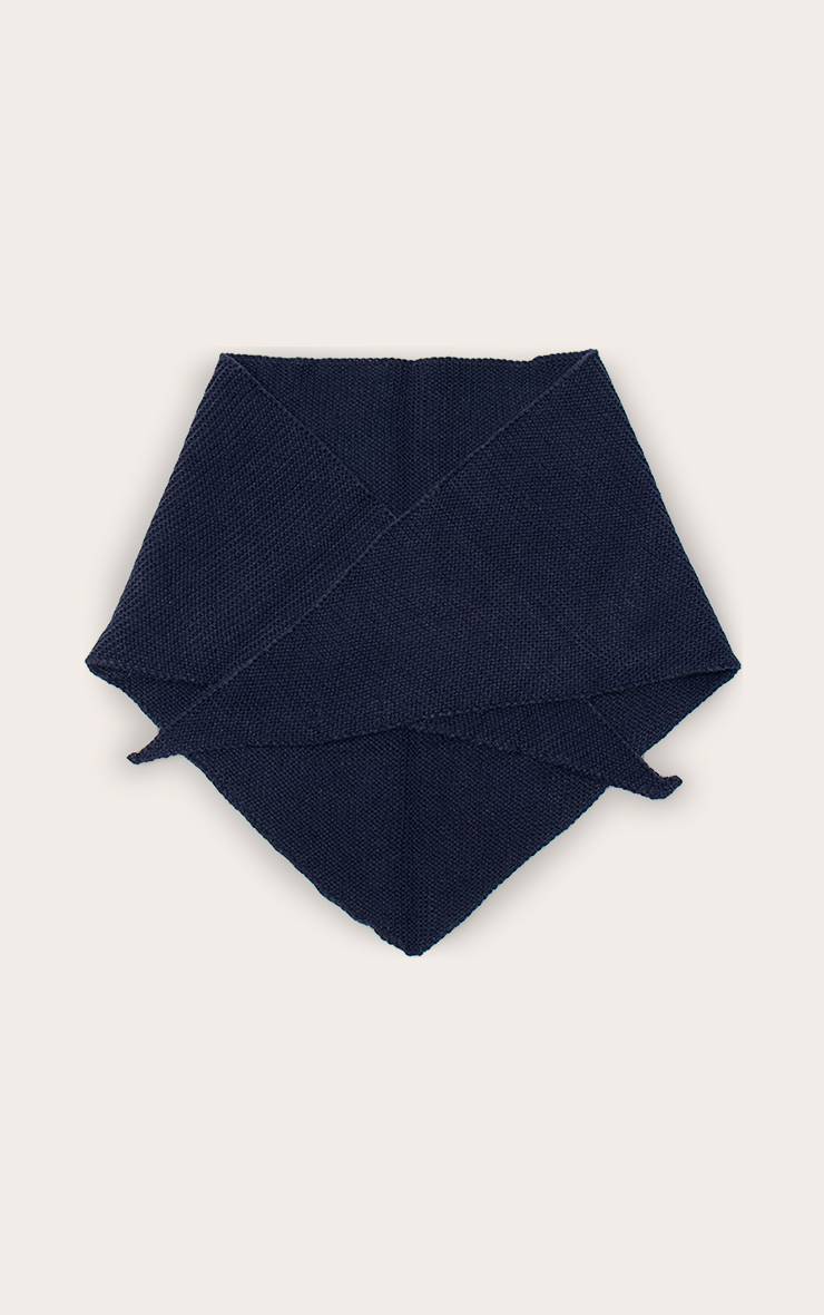 Bleu Marine Châle En Maille Brossée