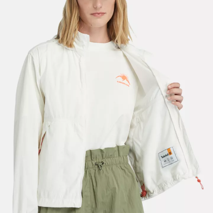 Coupe-vent anti-UV pour femme en blanc