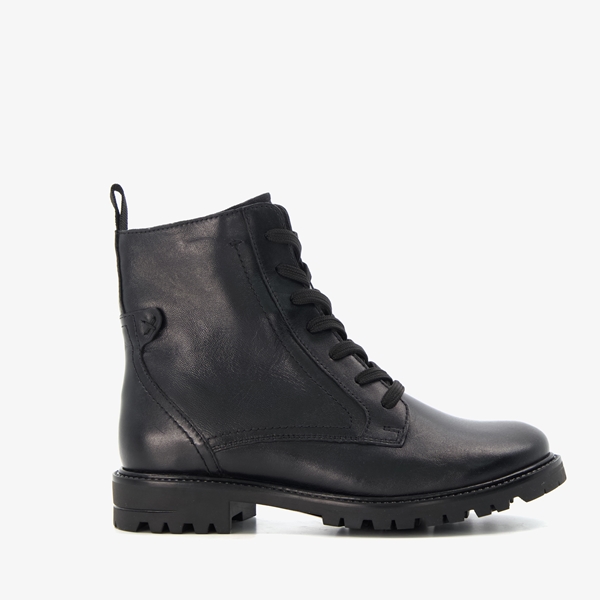 Bugatti leren dames veterboots zwart