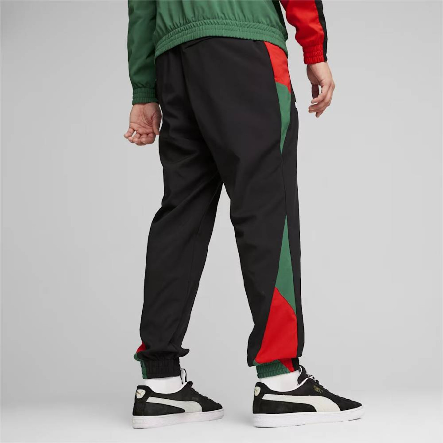 PUMA Marokko Woven Trainingspak 2023-2024 Zwart Donkergroen Rood