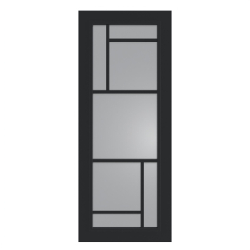 Arne & Bodil binnendeur ABD509 rook glas - diep zwart afgelakt - glaslat diep zwart