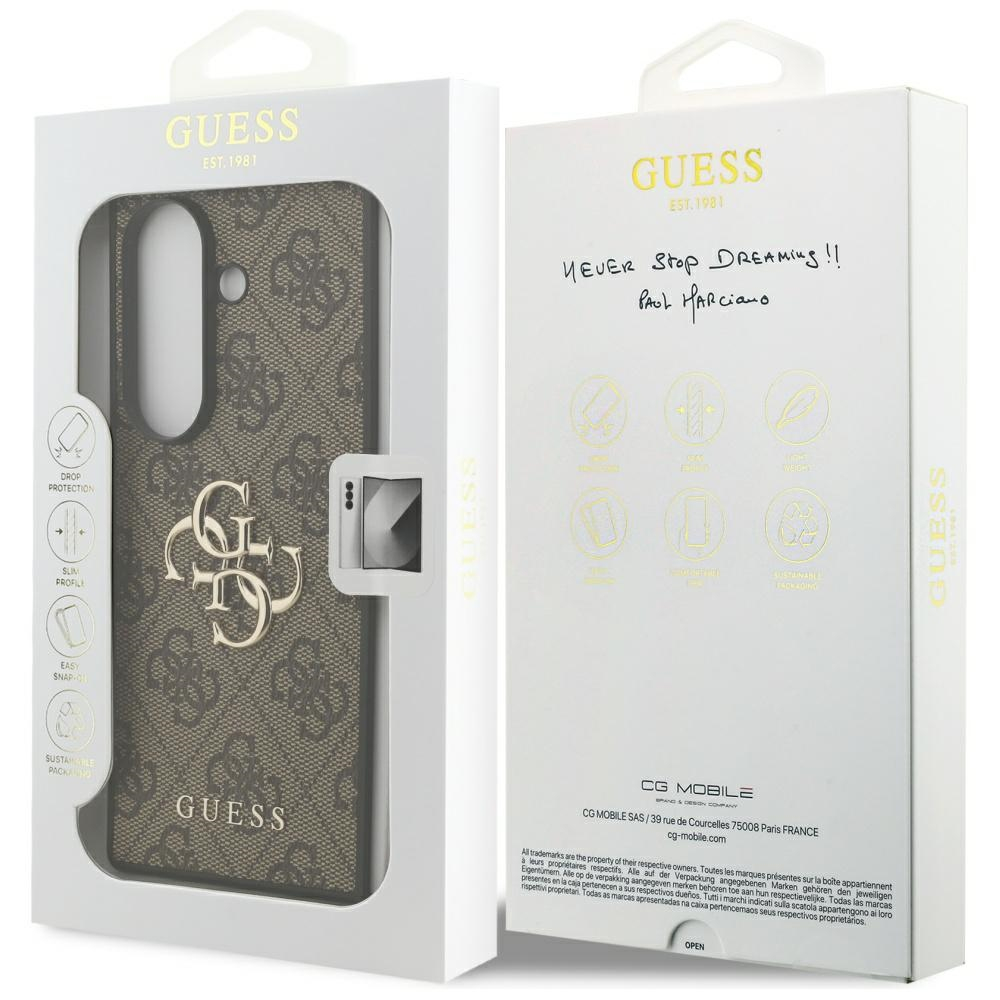 Samsung Galaxy Z Fold7 Leder Hardcase Hülle Metall Logo (GUHCZFD74GMGBR) - Braun