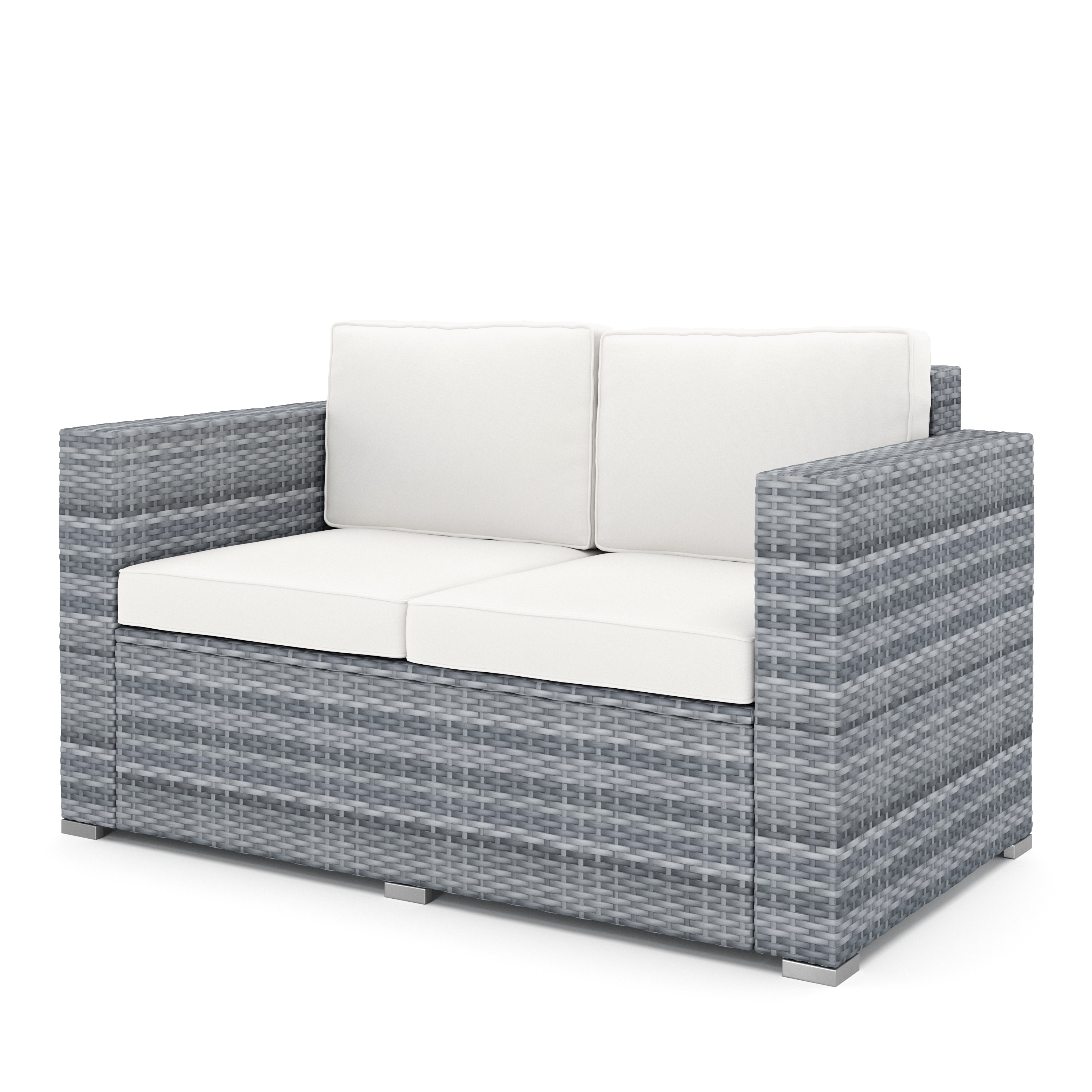 Rattanlounge VENEZIA grau/beige