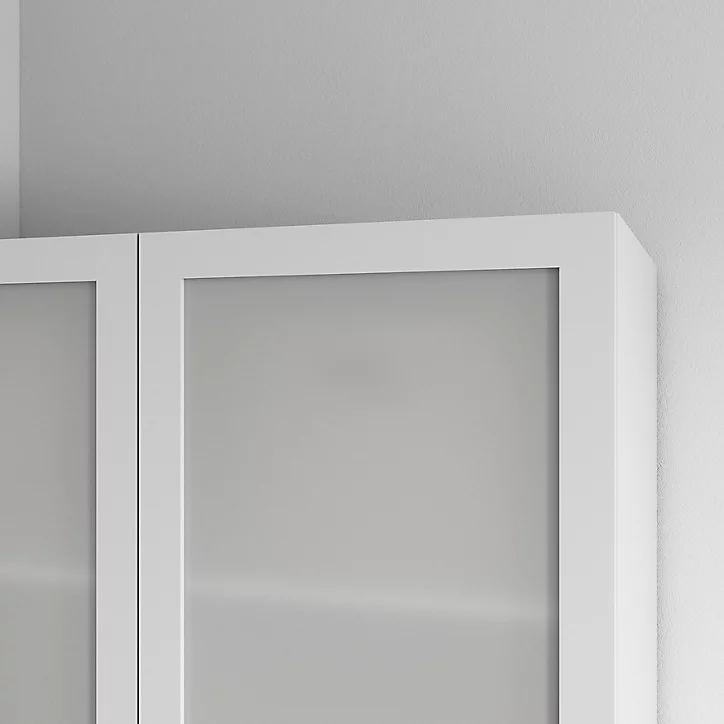 Porte battante verre opaque blanche GoodHome Atomia H. 224,7 x 49,7 cm