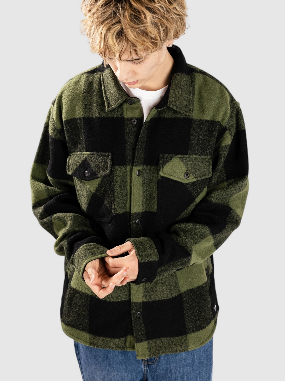 Vans Denby Fuzzy Shacket Shirt black/loden green